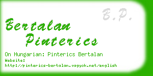 bertalan pinterics business card